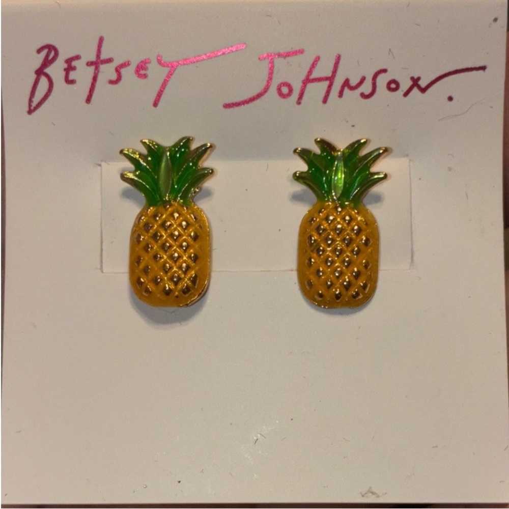 BETSEY JOHNSON Limited Edition RARE Oversized Pineapple Necklace & Earrings NWT - Picture 15 of 16